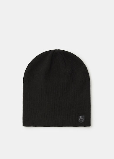 Beanie Unisex Σκούφος Πλεκτός σε Μαύρο χρώμα