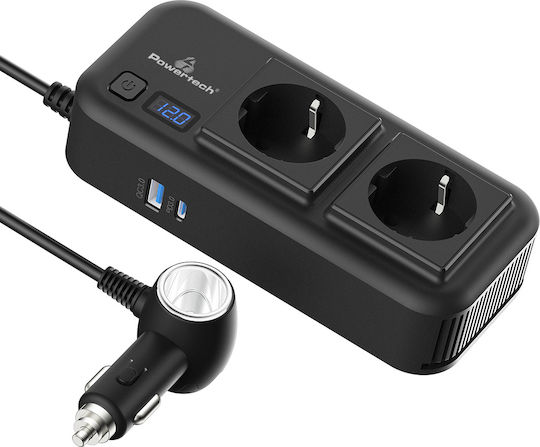 Powertech Car Power Inverter Ptl-029 200W 12V/24V DC 2x 110V/220V AC 2x USB-C/2x USB