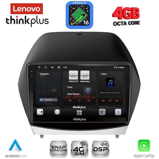 Lenovo Автомобилна Аудио Система за Hyundai iX35 2010-2015 (Bluetooth/USB/Вграден Wi-Fi/GPS/Apple CarPlay/Android Auto) с Touch Screen 10"