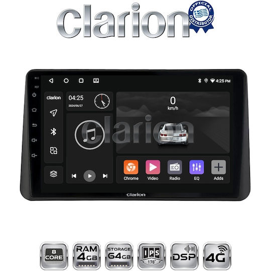 Clarion Auto-Audiosystem für Dacia Duster 2024 > 2026 Bluetooth USB Eingebautes Wi-Fi GPS Apple CarPlay Android Auto