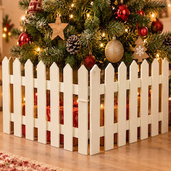 Bakaji Christmas Figure Fence White Height 80 cm