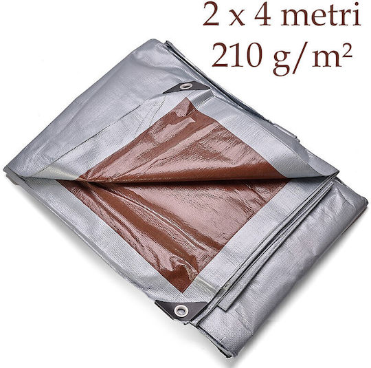 Prelată multifuncțională din PE 2x4 m 210 g/m² impermeabilă rezistentă la intemperii