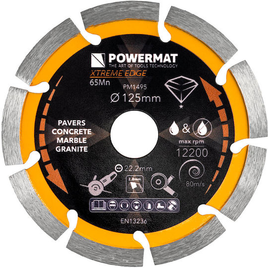 Powermat Δίσκος Κοπής Δομικών Υλικών με 9 Δόντια 125mm