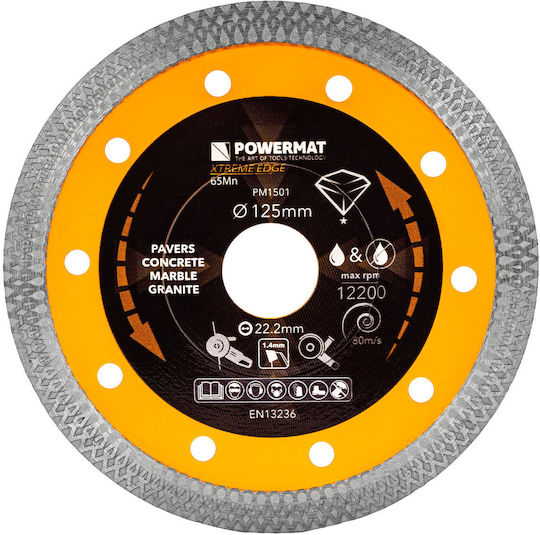 Powermat Δίσκος Κοπής Δομικών Υλικών 125mm