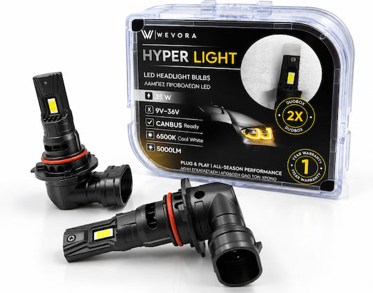 Wevora Autolampen HB3 Canbus LED 6500K Kaltes Weiß 35W Menge