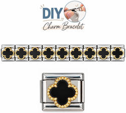 Steel Diy Bracelet Elements Black Cross