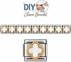 Steel Diy Bracelet Elements White Cross