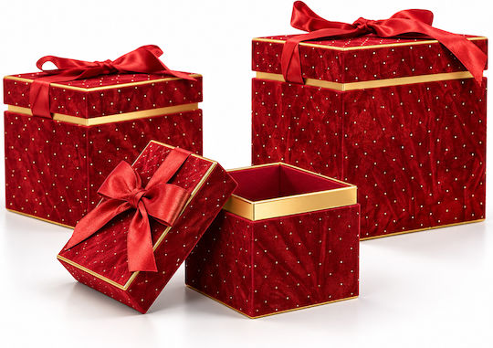 Bakaji Christmas Gift Box Red 3 Pieces