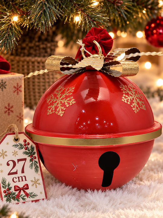 Bakaji Weihnachtsfigur Aus Metall Glocke Rote
