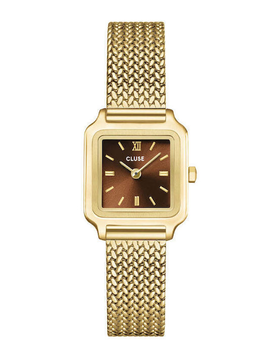 Cluse Gracieuse Mini Дамски Часовник 21mm Кварцов с Браслет от Неръждаема Стомана Brown/gold