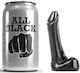 All Black Realistischer Dildo mit Saugnapf Schwarz 9 cm