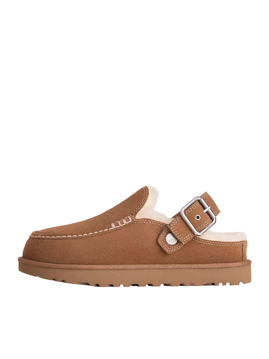 UGG Goldenstar Leder Damen Hausschuhe Braun
