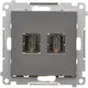 Simon 55 Modul Prize Dual HDMI Gri Mat Tghdmi2.01/116