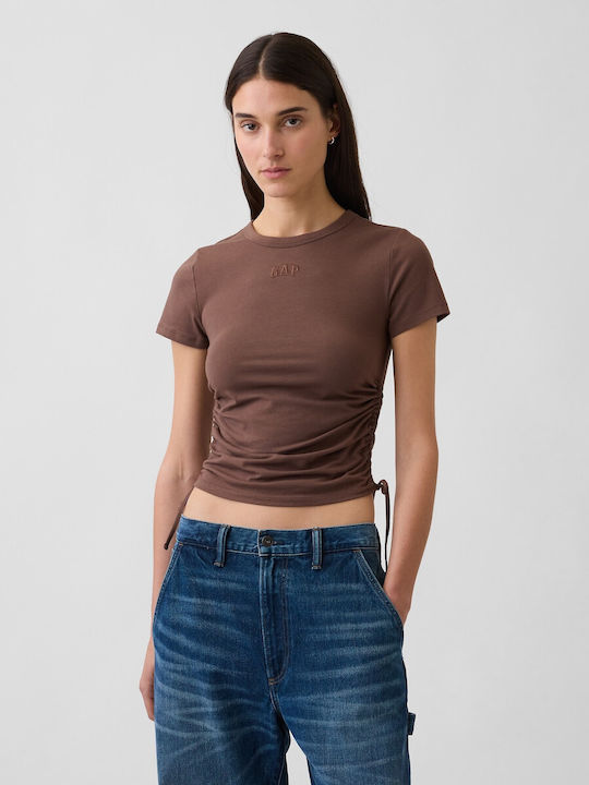 GAP Women's Crop Cotton Top Amber Wood