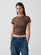 Women's Crop Cotton Top Amber Wood