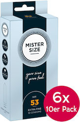 Mister Size Condoms 60 pcs 53 mm Thin for Natural Feeling Natural Vegan