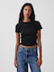 Women's Cotton Black Crop Top