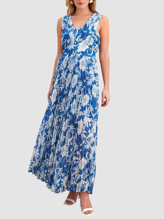 attrattivo Καλοκαιρινό Maxi Βραδινό Φόρεμα Blue