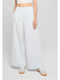 Women's Pantaloons with Elastic in Loose Fit Striped Freezeblue/White