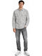 Langärmelig Denim Overshirt in Normale Passform Grau