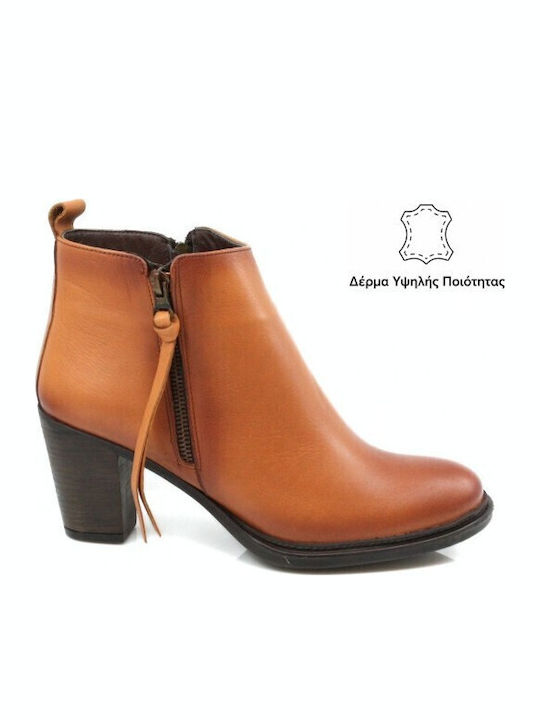 Boxer Leather Women's Ankle Boots Tabac Brown