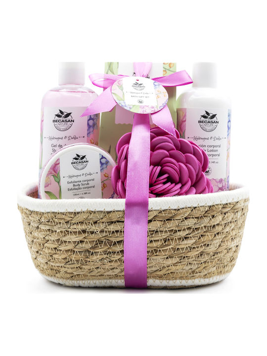 Becasan Set de îngrijire cu parfum floral din răchită pentru curățare corp