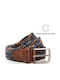 Men's Leather Knitted Brown Belt