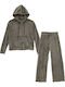 Samt Damen Jogginghosen Khaki