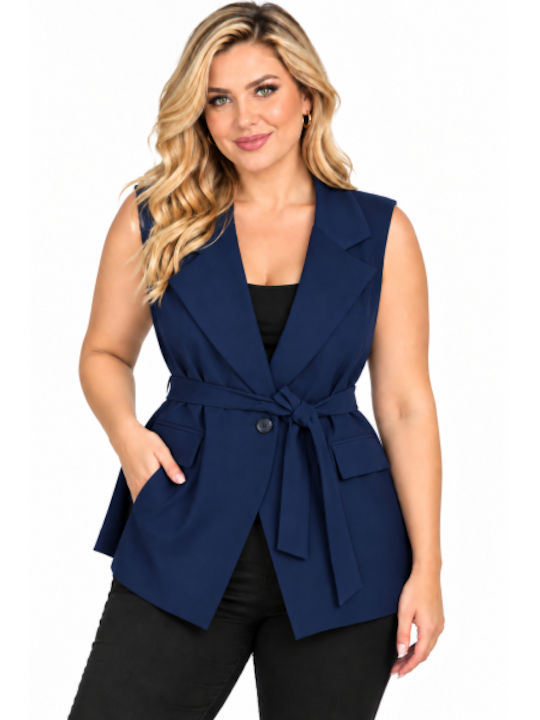 Women's Blue Vest WH-61973-27VE-Blue