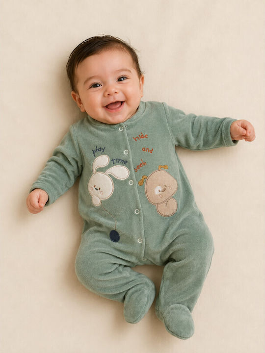 Sweet Baby Velvet Baby Bodysuit Turquoise G305
