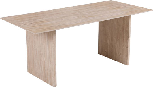Releno Esszimmer- und Küchentisch mit Stein Oberflächenmaterial in Grau 180x90x75cm