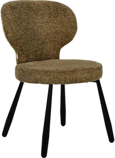 Althea Dining Chairs with Fabric Upholstery Yellow-Black 2 Pieces 51x61x82cm