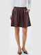 Leder Mini Damenrock Burgundisch