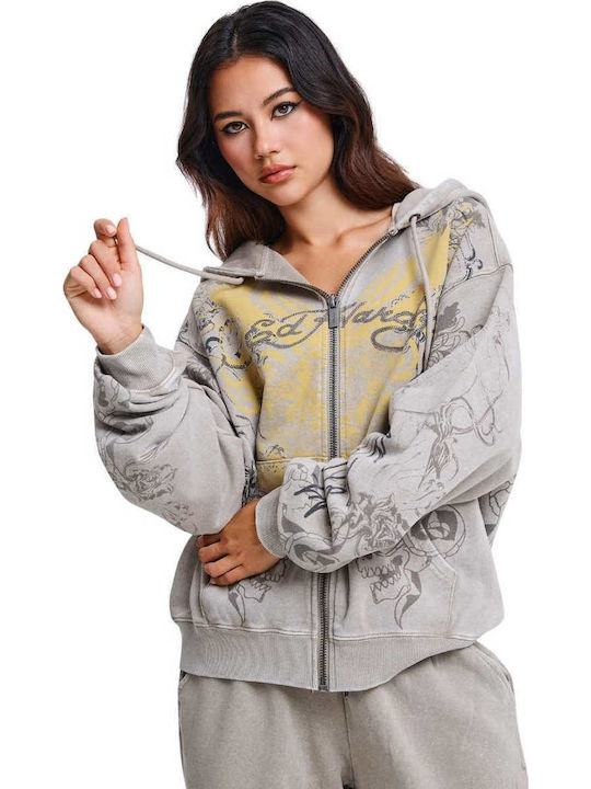 Damen Sweatshirt mit Kapuze Grau