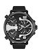 Paul Lorens Men's Battery Watch with Black Leather Strap