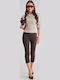 Damen Capri Leggings Braun Dunkel