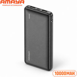 Amaya Apb-p128 Външна Батерия 10000mAh 2 Порта USB-A Входове USB-C И Micro-USB LED Индикатор Черна Amaya Apb-p128 Външна Батерия 10000mAh 2 Порта USB-A Входове USB-C И Micro-USB LED Индикатор Черна