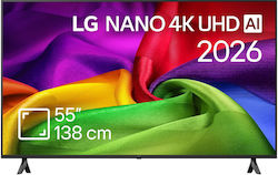 LG Smart TV 55" 4K UHD LED NanoCell AI NU80 HDR (2026) 55NU800B3LA LG Smart TV 55" 4K UHD LED NanoCell AI NU80 HDR (2026) 55NU800B3LA