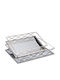 Dekorative Tablett Metallisch Rechteckig mit Spiegel 35x25x6cm 2 Stück