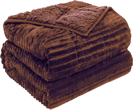 Sherpa Decke Übergröße 220x240cm Braun