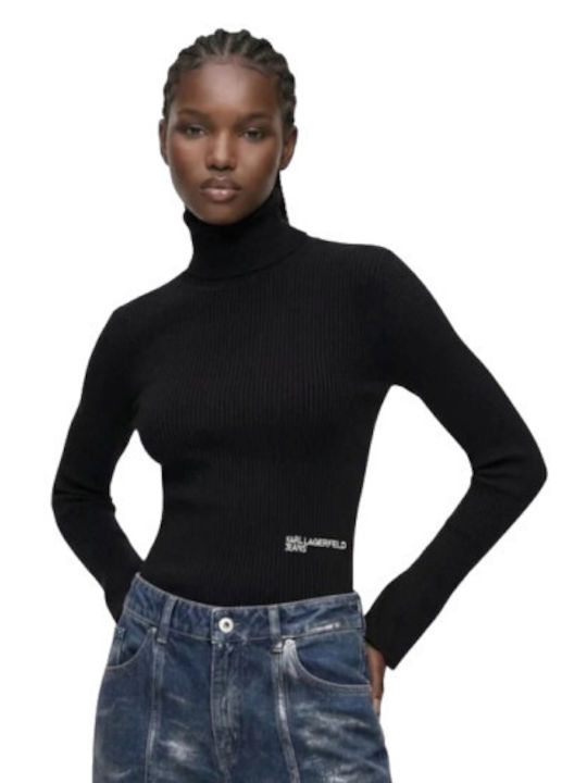Damen Rollkragenpullover Schwarz