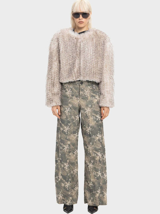 Kurze Damenpelz Beige