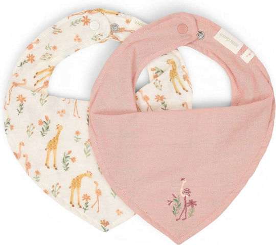 Little Dutch Blooming Safari Fabric Bandana Baby Bibs with Button Blooming Safari 2 Pieces