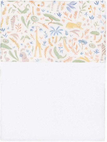 Little Dutch Baby Crib Cotton Sheet Safari Wonders White 110x140cm