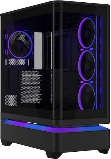 Prime AP304 Gaming Midi Tower Computer Case with Side Window Black