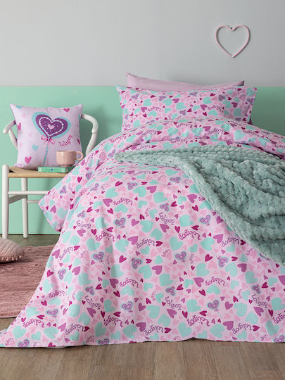 Palamaiki Mk789 Set Cearceaf pentru Copii Single cu Față de Pernă My Kingdom 160x240cm