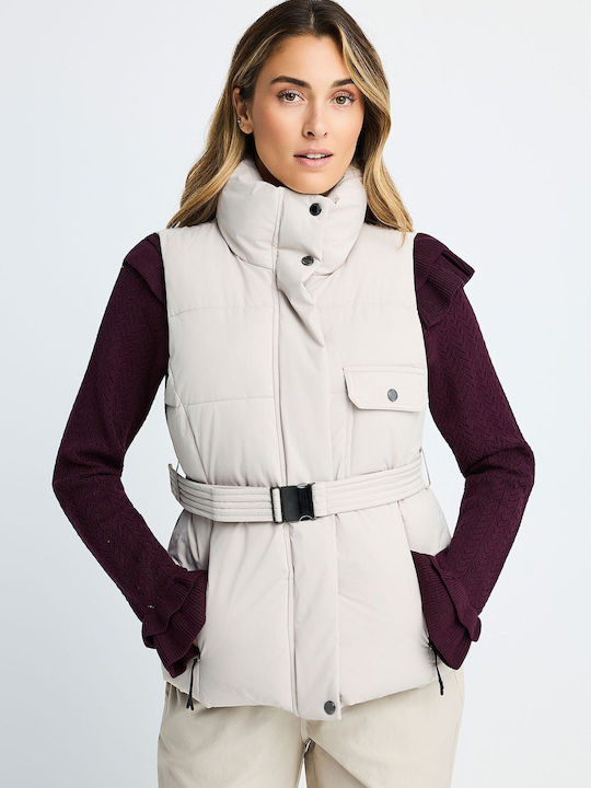 Women's Sleeveless Jacket for Winter White