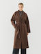 Women's Coat Coffe with Belt