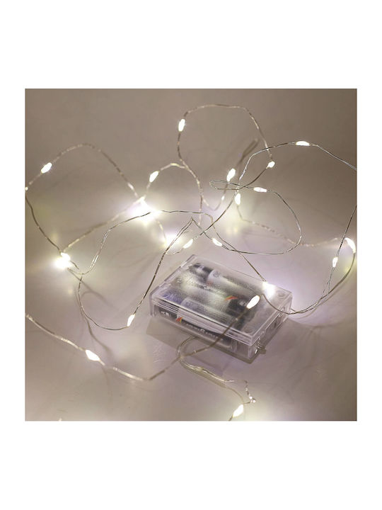 20 LED Weihnachtsbeleuchtung Natürliche Weiße Batterien in Reihe
