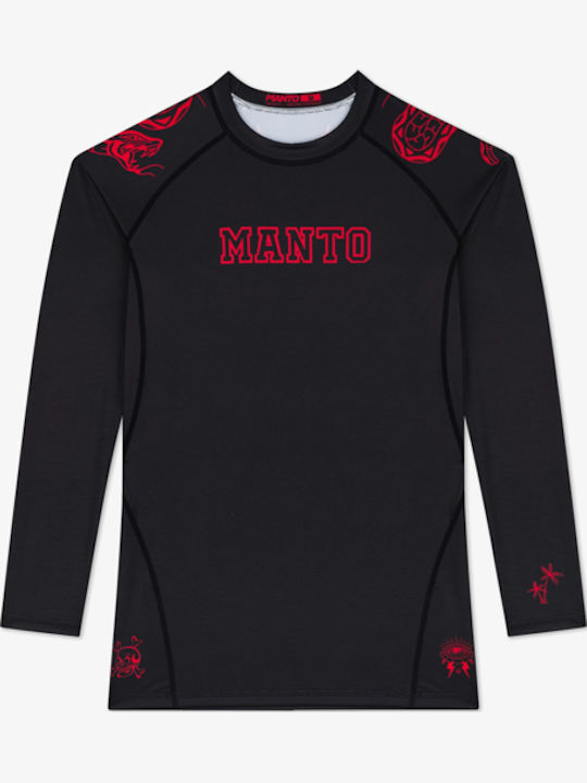 Manto Men's Short Sleeve Shirt MN-R961-BK for Jiu-Jitsu Black
